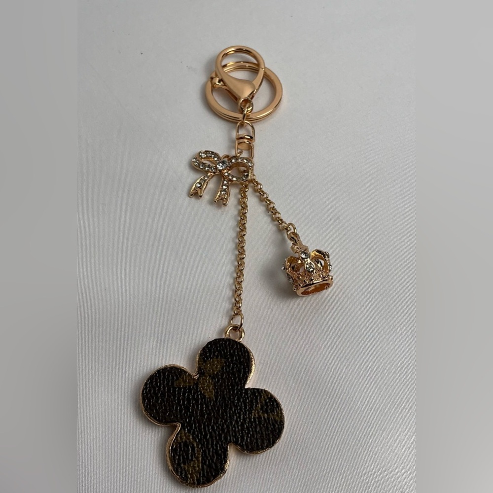 Louis Vuitton Monogram Canvas Gold Flower Crown Swarovski Keychain - Picture 5 of 8